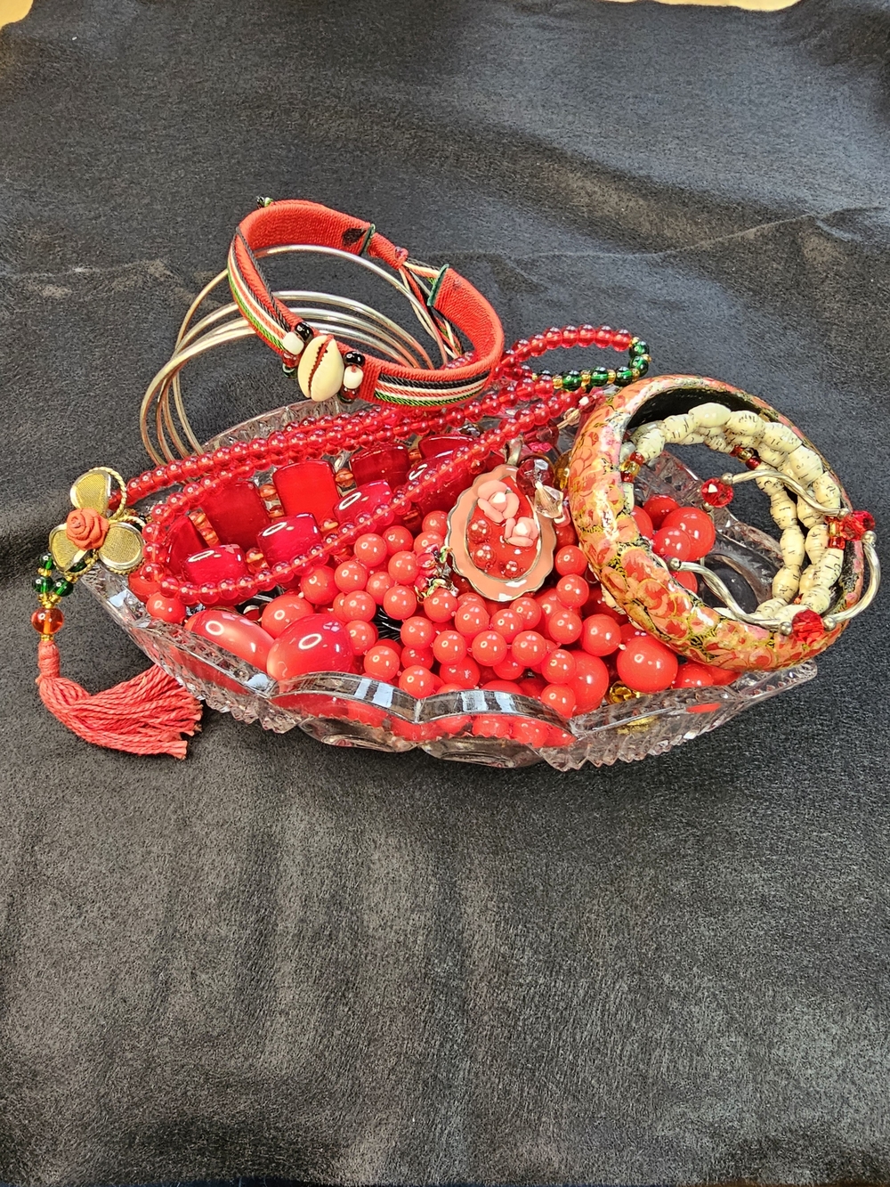 Red Womans Costume Jewelry Lot